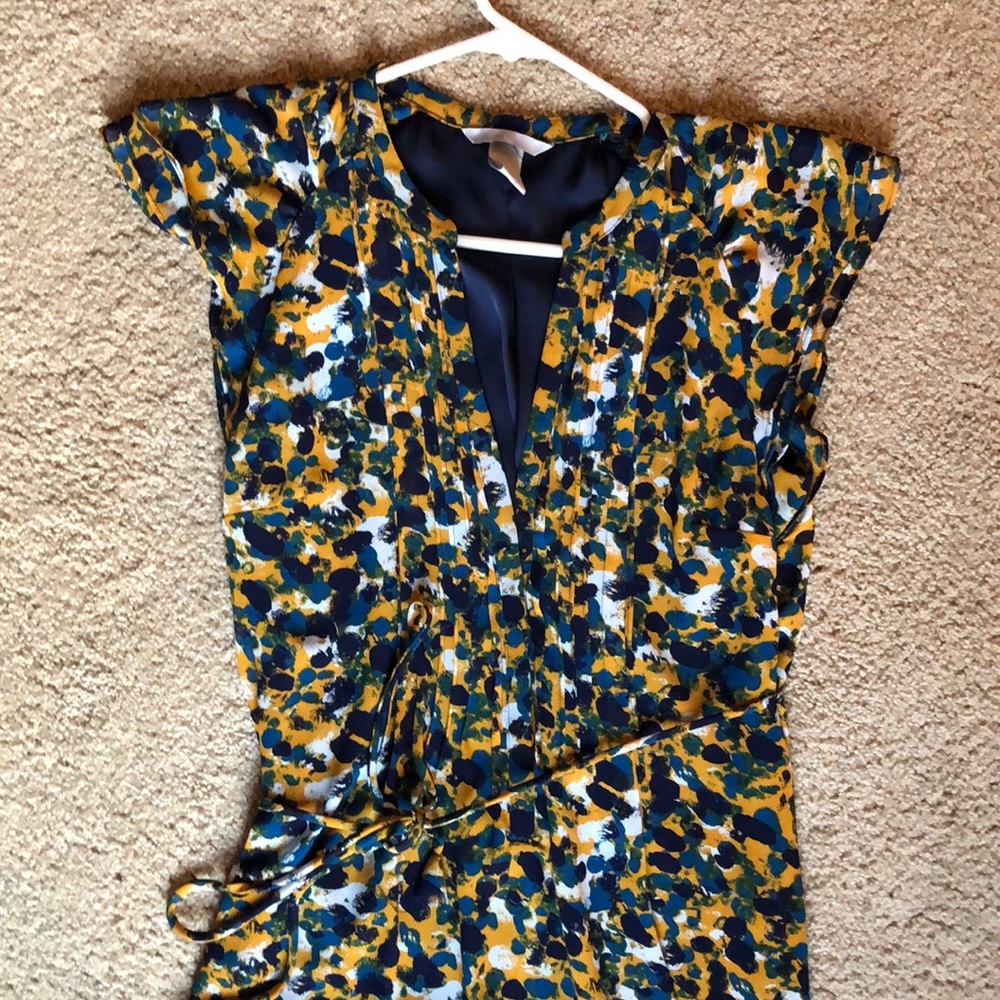 H&M patterned dress with tie waist